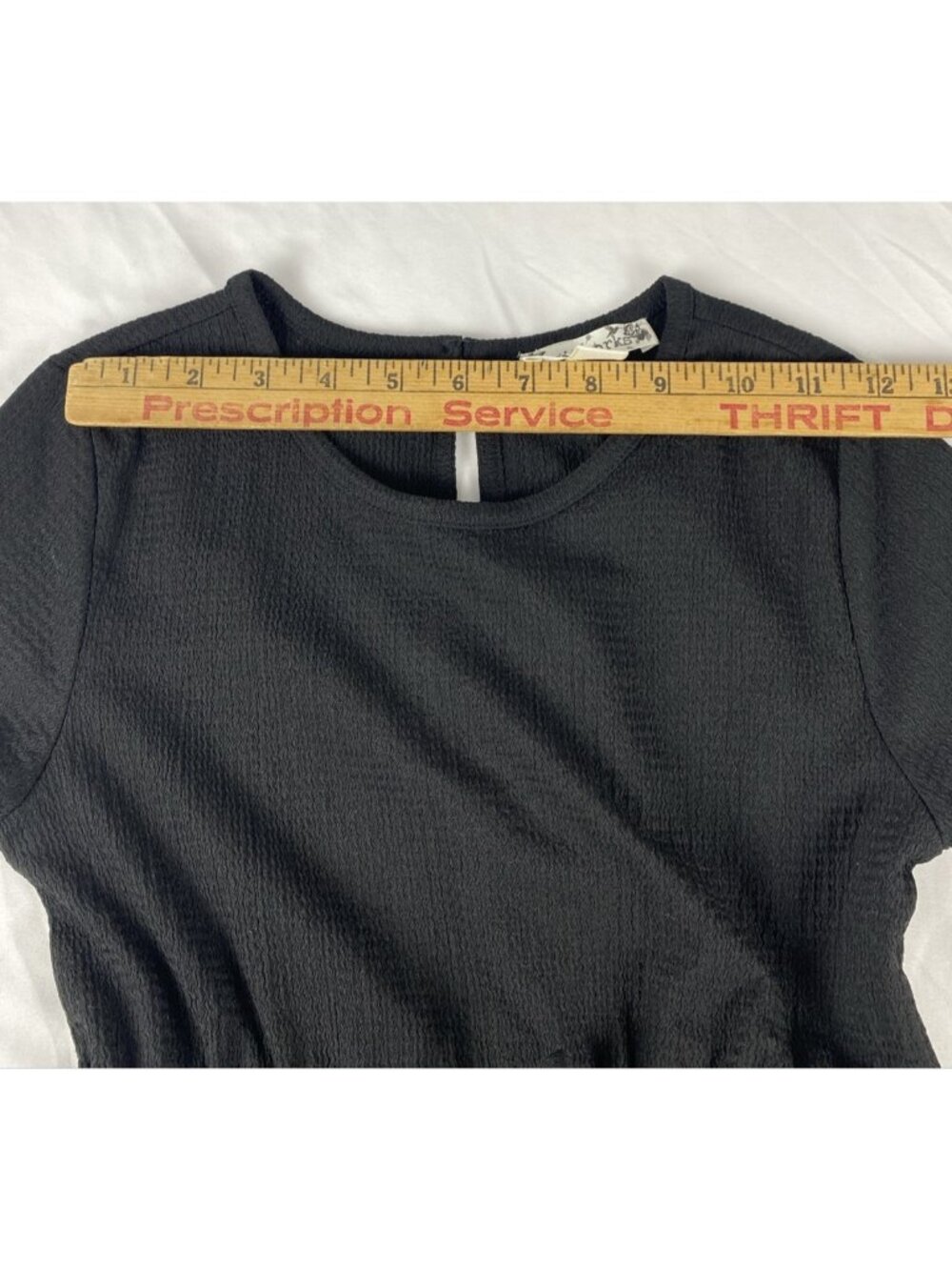 Knit Works Girls Short Sleeve Small 7-8 Black Waffle Jumpsuit Round Neckline - Picture 13 of 16